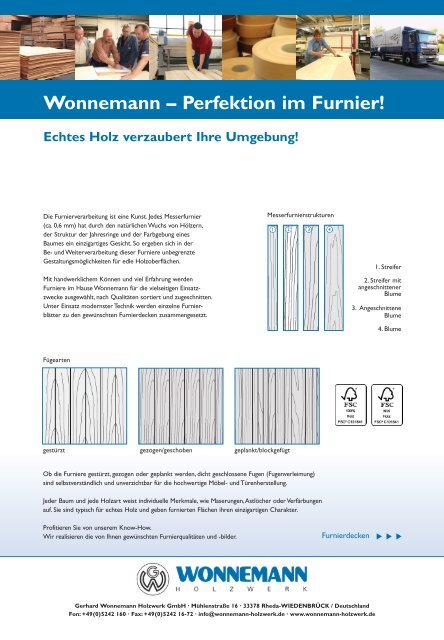 Wonnemann â Perfektion im Furnier! - Gerhard Wonnemann ...