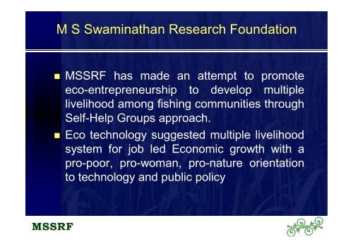 M S Swaminathan Research Foundation - GENDER IN ...