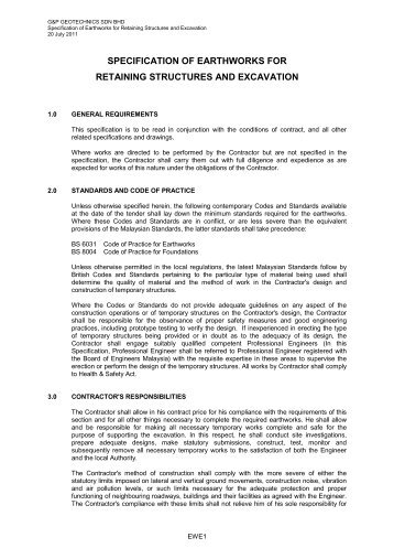 SP034 - Specification of Earthworks for Retaining ... - Gnpgeo.com.my