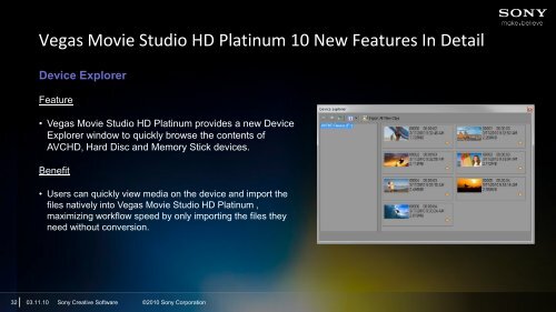 2010 Sony Creative Software Consumer Product Reviewer's Guide