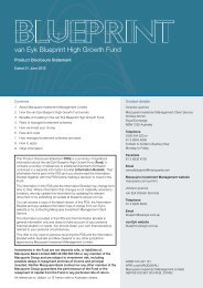 van Eyk Blueprint High Growth Fund - IOOF Portfolio online > Login