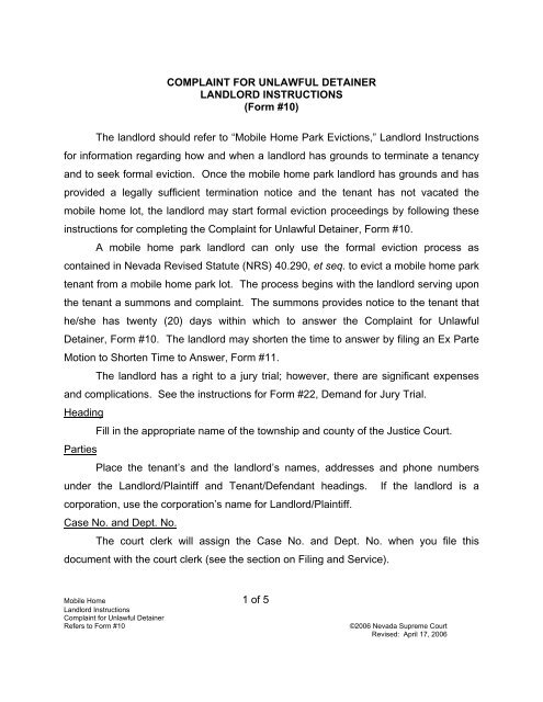 Packet Two Instructions And Form 10 Supreme Court Of