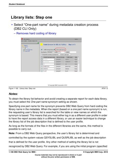 IBM Class Author book content - IBM Learner Portal