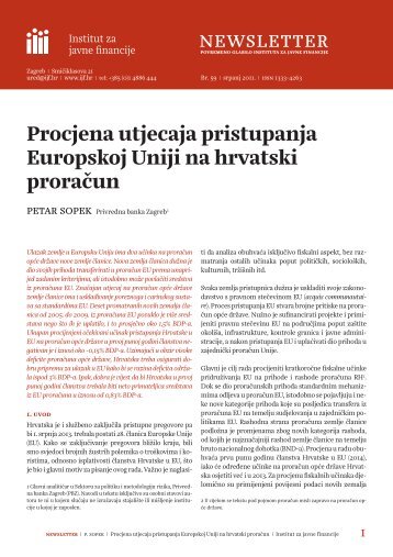 Procjena utjecaja pristupanja Europskoj Uniji na hrvatski proraÄun