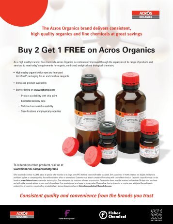 Buy 2 Get 1 FREE on Acros Organics - Fisher Scientific