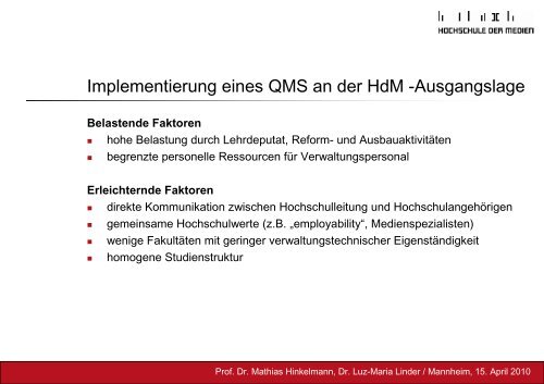 Das Audit zur Institutionellen Qualitätssicherung an der Hochschule ...