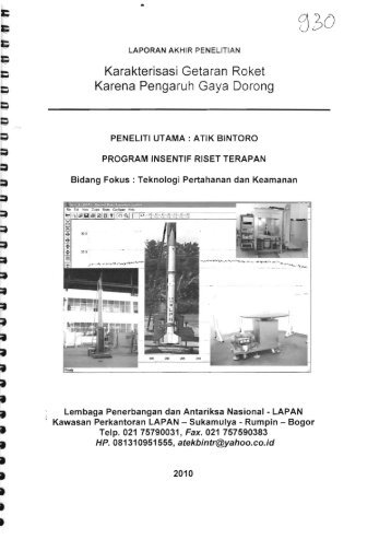 Karakterisasi Getaran Roket Karena Pengaruh Gaya ... - KM Ristek