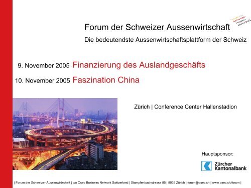 Vortrag von Susan Horvath, Swiss-Chinese Chamber ... - SwissCham