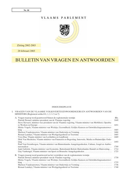 Tekst - Vlaams Parlement