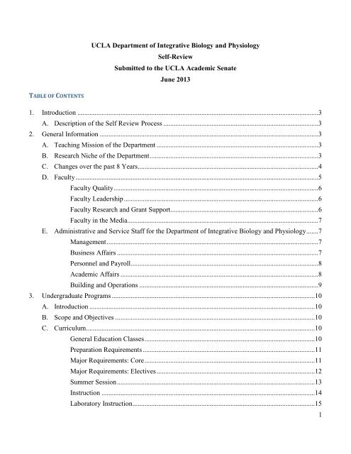 Departmental Self Review - UCLA Academic Senate
