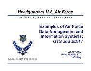 Examples of Air Force Data Management and Information Systems ...