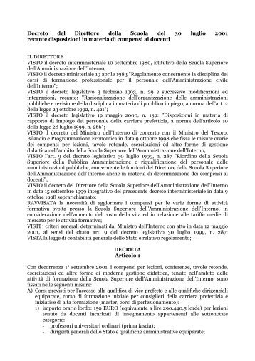 compensi - Ssai - Ministero Dell'Interno