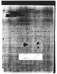 Directory of USAF Organizations: 30 September 1968, and 31 ...