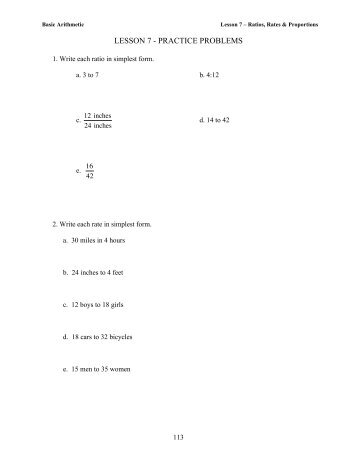 LESSON 7 - PRACTICE PROBLEMS