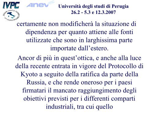 Diapositiva 1 - Centro di Ricerca sulle Biomasse