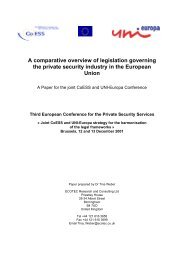 A comparative overview of legislation governing the private ... - CoESS