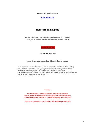 Remedii homeopate - leacuri.net