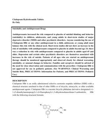 Citalopram Hydrobromide Tablets - Forest Laboratories