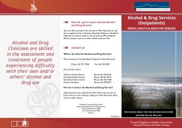 Alcohol and Drug Service brochure - Taranaki District Health Board