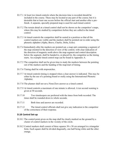 A Rules for Foot Orienteering Events - Orienteering USA