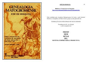 Genealogia Matogrossense - Biblioteca Virtual JosÃ© de Mesquita