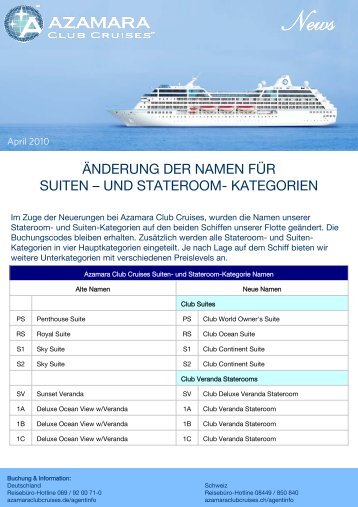 änderung der namen für suiten – und stateroom ... - Celebrity Cruises