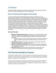 The Pharmacy Residency Program - Wentworth-Douglass Hospital