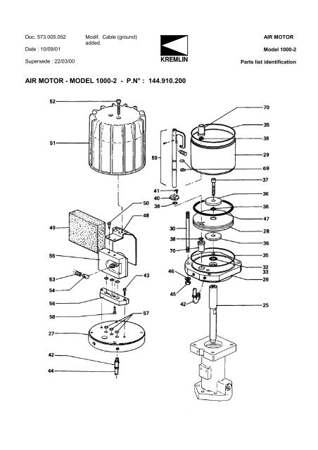 AIR MOTOR - MODEL 1000-2 - P.NÃ‚Â° : 144.910.200 - Epacnz.co.nz