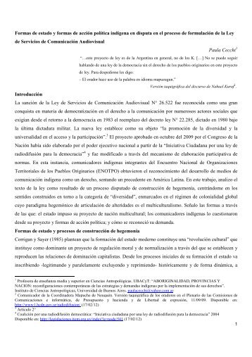 Cecchi Paula - Grupo Interdisciplinario de Investigadores en ...