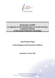 Declaration of ESIP in response to the questionnaire on social ...
