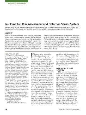 In-Home Fall Risk Assessment and Detection Sensor System