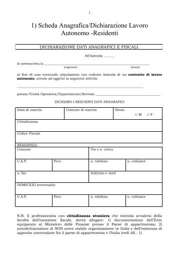 Nota informativa e Scheda anagrafica Collaboratori ... - Ad Personam