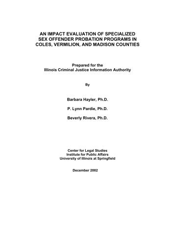 an impact evaluation of specialized sex offender probation programs ...