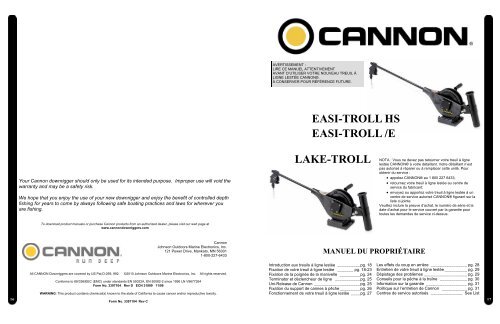 3397104_Easi+Lake-Troll HS_Manual_rd.pub - Cannon Downriggers