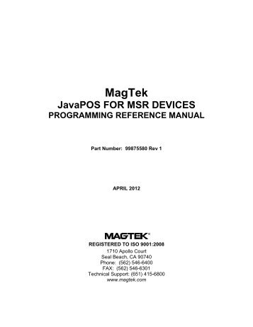 JavaPOS for MSR Devices - MagTek