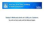 Today's Webcast starts at 1:00 p.m. Eastern. - FacilitiesNet