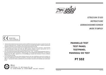 Istruzioni d'uso - User's manual - Cbe