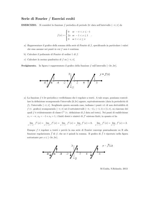 Serie di Fourier / Esercizi svolti