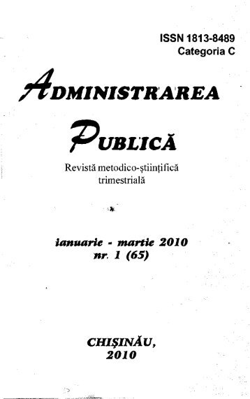 Revista "Administrarea publicÄ" ianuarie â martie 2010 nr. 1