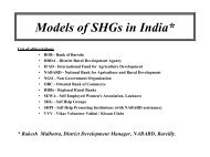 Models of SHGs in India