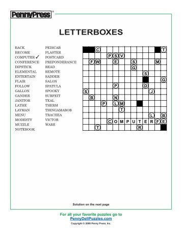 letterboxes pennydellpuzzles