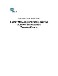 ENERGY MANAGEMENT SYSTEMS (ENMS) AUDITOR ... - IRCA