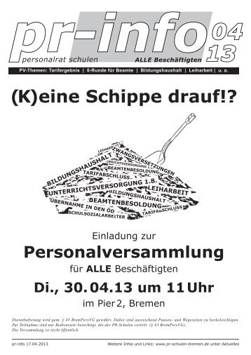 (K)eine Schippe drauf!? - Personalrat Schulen Bremen