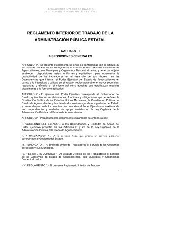 reglamento interior de trabajo - Gobierno de Aguascalientes