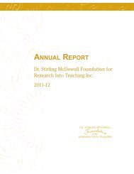 2011-2012 Annual Report - Dr. Stirling McDowell Foundation for ...