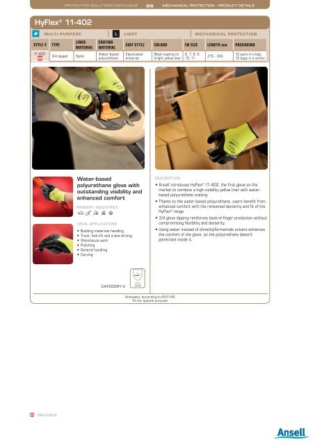 CATALOGUE PROTECTION SOLUTIONS - Ansell