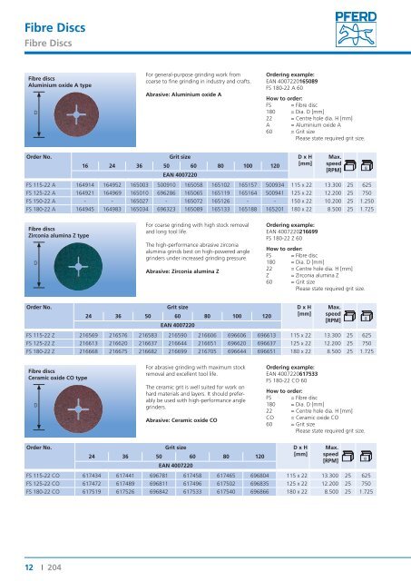 Catalogue 204 - Fine Grinding and Polishing Tools - PFERD