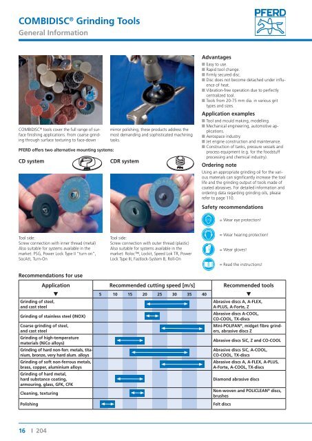 Catalogue 204 - Fine Grinding and Polishing Tools - PFERD