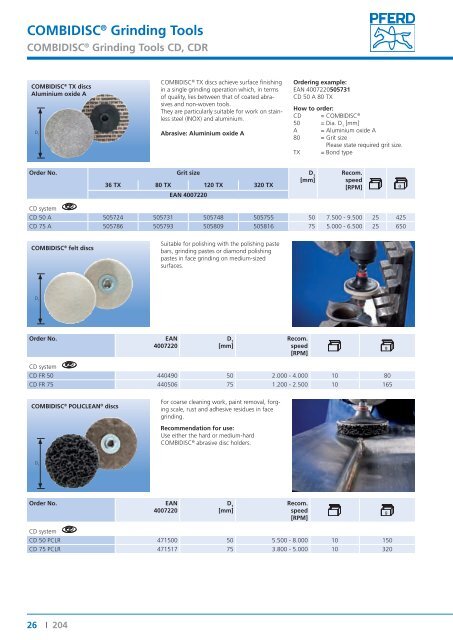 Catalogue 204 - Fine Grinding and Polishing Tools - PFERD