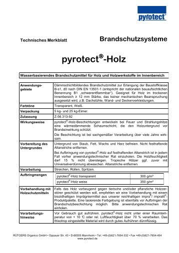 pyrotect -Holz - RÃTGERS Organics GmbH